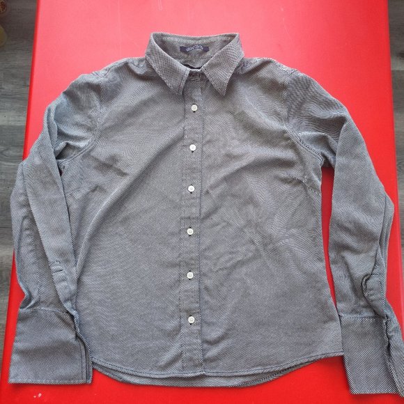 Tommy Hilfiger button down long sleeve shirt grey women's size 14 - Picture 1 of 6